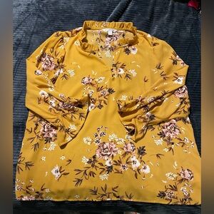 Floral Mustard Blouse